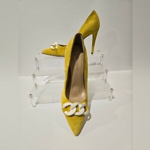 Beautiisoles Yellow Suede Pumps Shoes 10